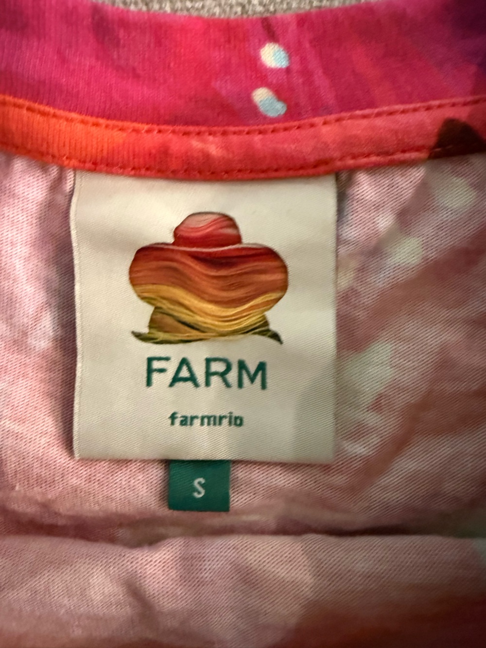 FARM Rio S Pink Red Flying Birds Tropical Print Rope Belt Padded Shoulder Mini - Picture 7 of 7